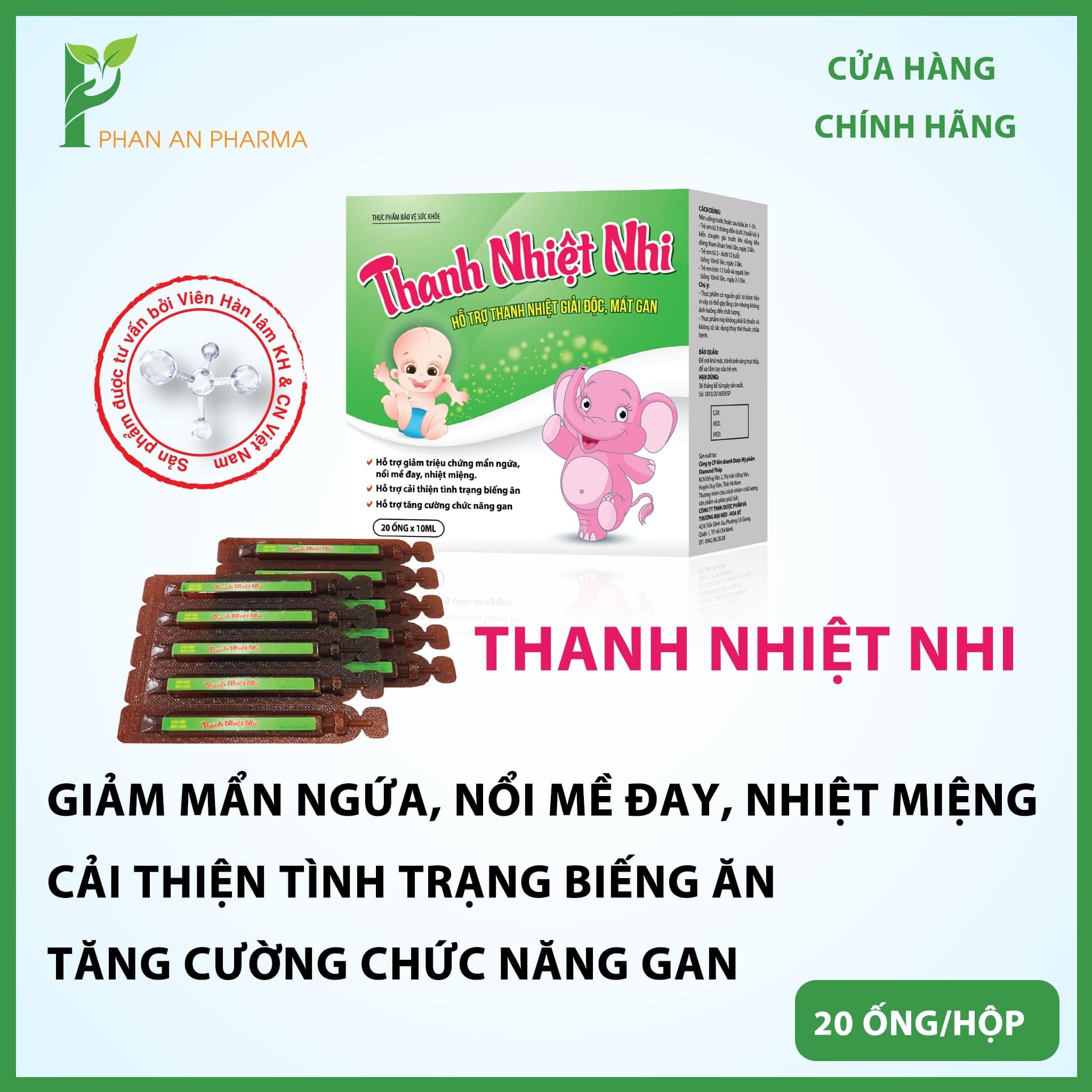 [Chính Hãng] Thực Phẩm Chức Năng Siro Thanh Thiệt Tiêu Độc Thanh Nhiệt Nhi Siro Thanh Nhiệt Giải Độc Mát Gan Nines Beauty Nines Beauty Dược Mỹ Phẩm Phan An Green Hộp 30 Viên