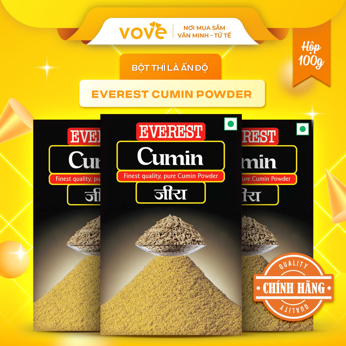 Bột thì là Ấn Độ EVEREST Cumin Powder 100gr [VOVEDACSAN]