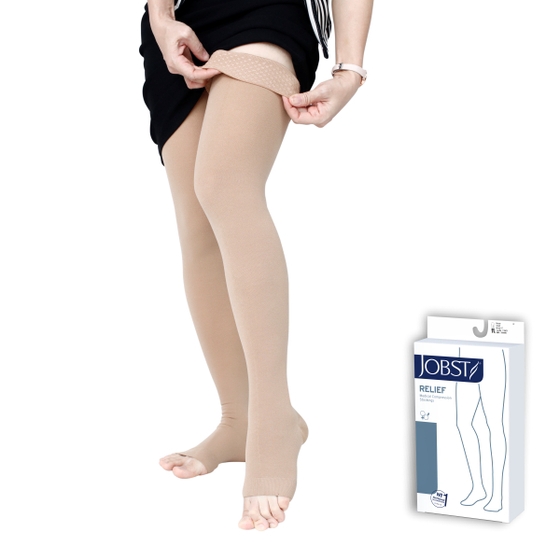 Vớ y khoa đùi hỗ trợ suy giãn tĩnh mạch chân Jobst Relief - Da (size XL) chất liệu mềm mại và thoáng khí giảm ngứa và kích ứng da