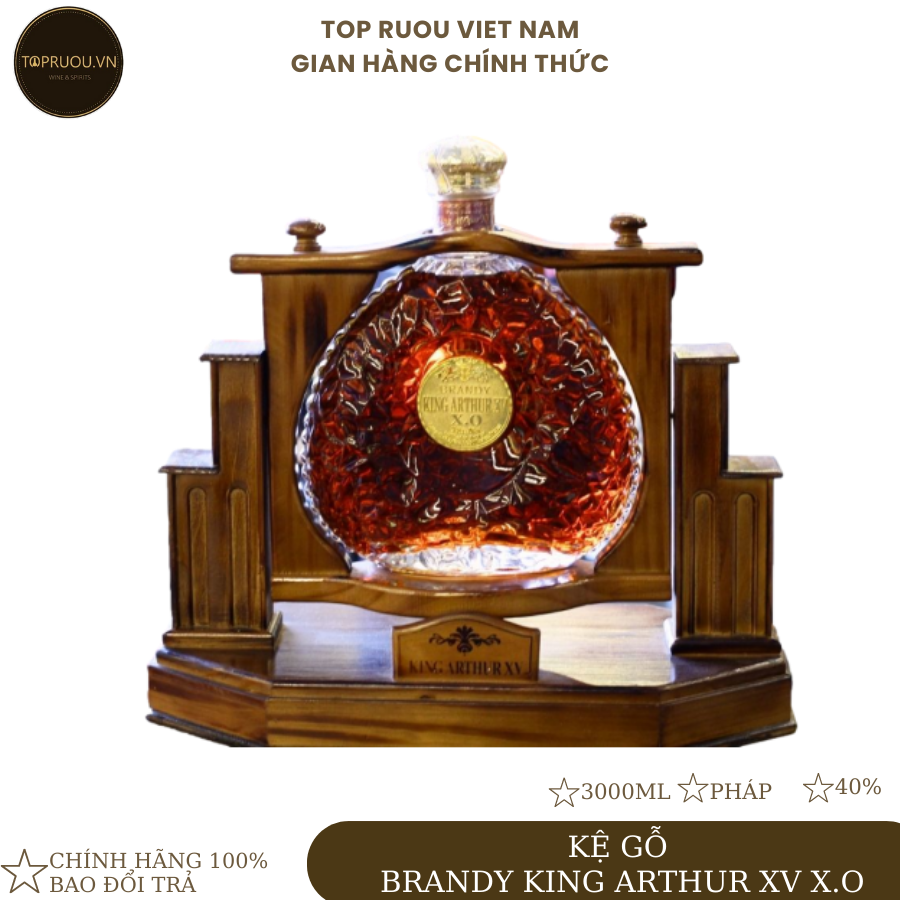 [TopRuouVietNam] Rượu Brandy XO Kệ King Arthur XV XO - 3000ml [Hàng Thật]