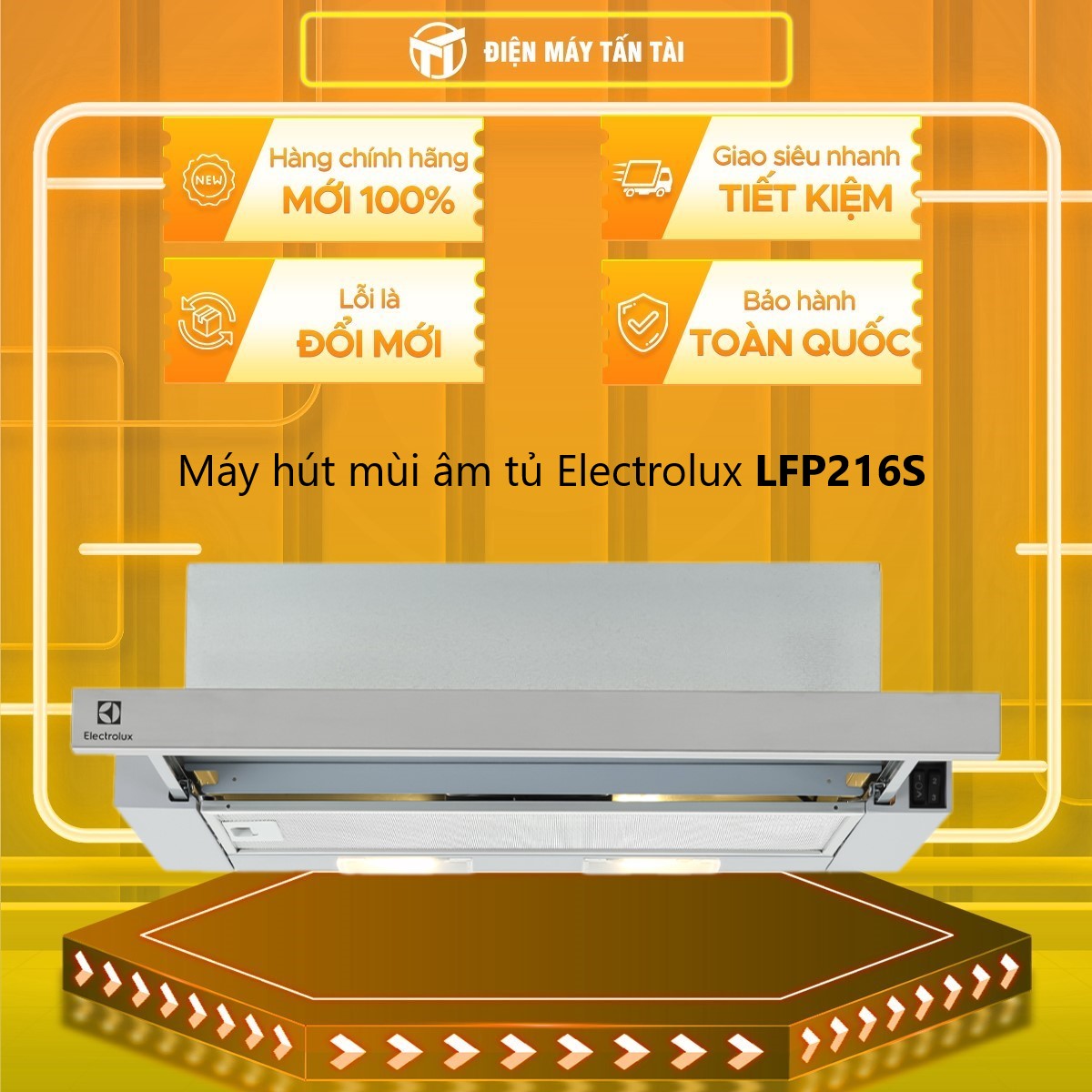 Máy hút mùi âm tủ Electrolux LFP216S - Xám, 598x284x420-650mm