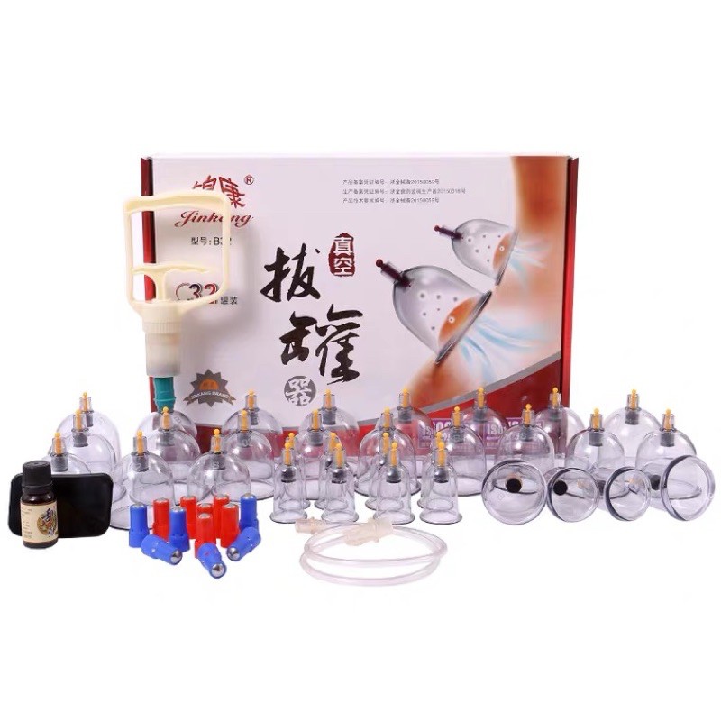 Bộ giác hơi 12/24/32 ly không dùng lửa đủ phụ kiện Bộ giác hơi chân không