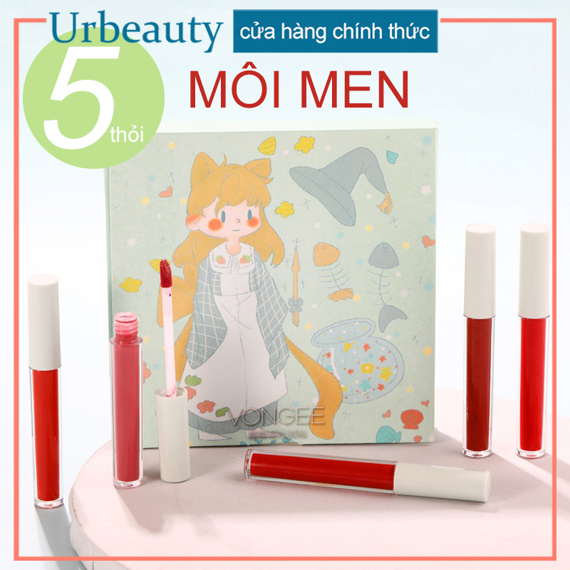 [HCM]【Urbeauty Mall】vongee Set 6 son kem，Velvet Lip Glaze Set Matte Matte Liquid Lipstick，bền màu độ bám cao không gây hiện tượng khô môi