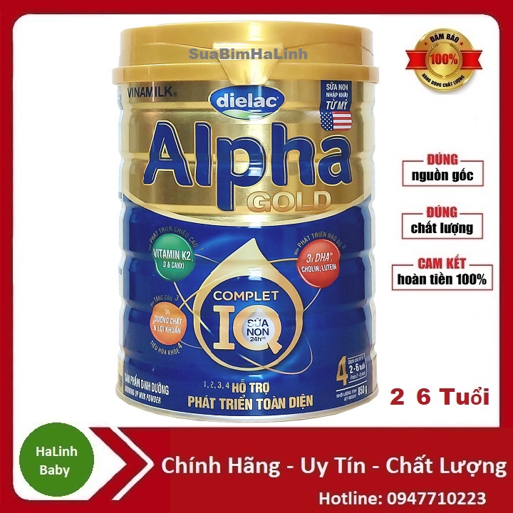 Sữa bột Dielac Alpha Gold IQ 4 Sữa Non (850g)