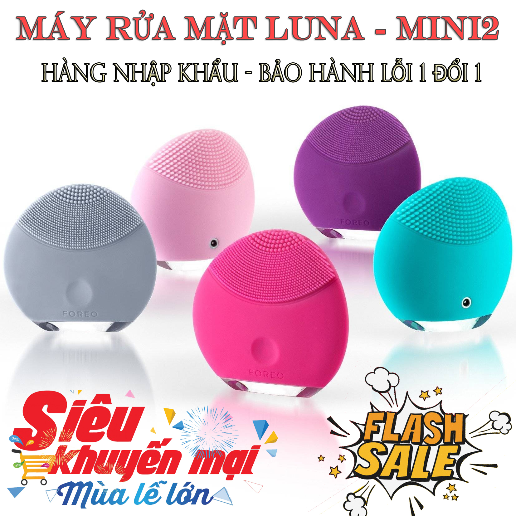 [Hcm]May Rua Mat For Reod Luna Mini Máy Rửa Mặt Làm Sạch Da Mặt Dành Cho Da Nhạy Cảmmáy Rửa Mặt Massage Da Mặt Làm Sạch Da Silicon Mini Đa Năng