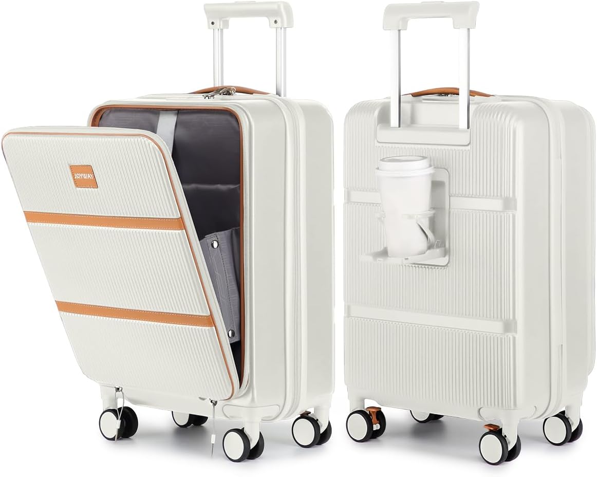 MỚI RA MẮT Vali Du Lịch JOYWAY 20in Mở Trước Có Ngăn Đựng Ly Chuẩn Cabin Máy Bay Nhựa Cứng Siêu Bền