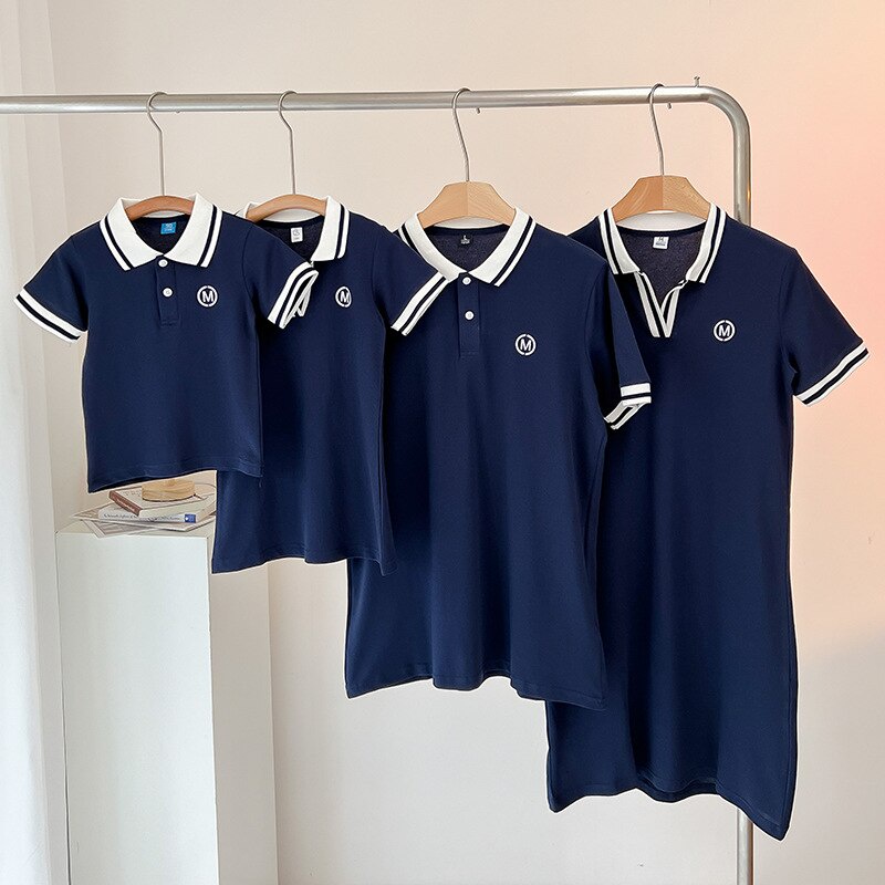 Áo Gia Đình Cổ Trụ Familylove - Đồng Phục Gia Đình Cổ Polo Logo M Chất Liệu Nỉ Da Cá Cotton 100% Co 