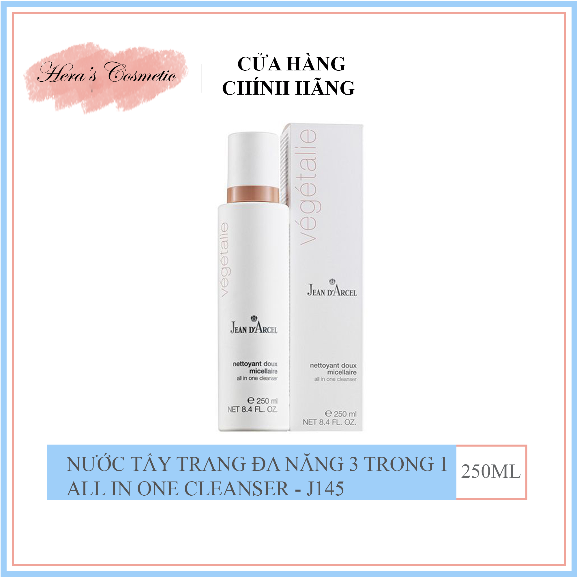 Nước tẩy trang đa năng 3 trong 1 All in One Cleanser 250ml – J145 làm sạch cân bằng da và cung cấp độ ẩm