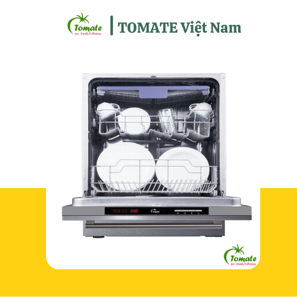 Máy rửa bát Tomate TOM 6014 - Bạc, âm toàn phần, 14 bộ, tiết kiệm nước và điện