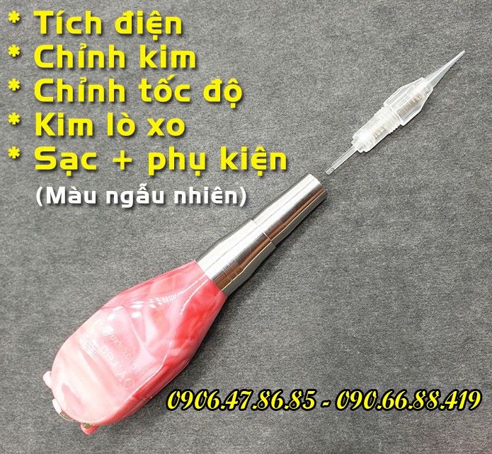 [HCM]Máy phun xăm Thần Thánh Tích Điện - Chỉnh Kim Lò Xo