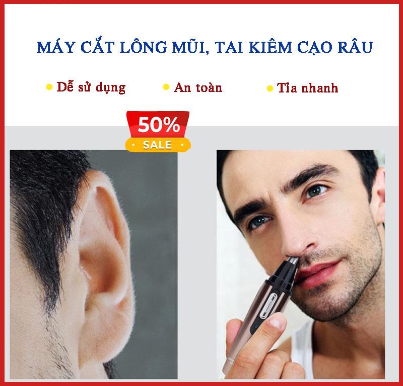 Máy Tỉa Lông Mũi - Thiết Kế Nhỏ Gọn Tiện Lợi Cắt Tỉa Nhanh Chóng Sạch Sẽ Pin Sử Dụng Được Lâu Đầu Cắt Lông Mũi Và Cắt Tỉa Râu Có Thể Xoay Theo Các Góc - Máy Cắt Lông Mũi Kiêm Cạo Râu Máy Cạo Râu Máy Tỉa Lông Mũi Cao Cấp - Landmark