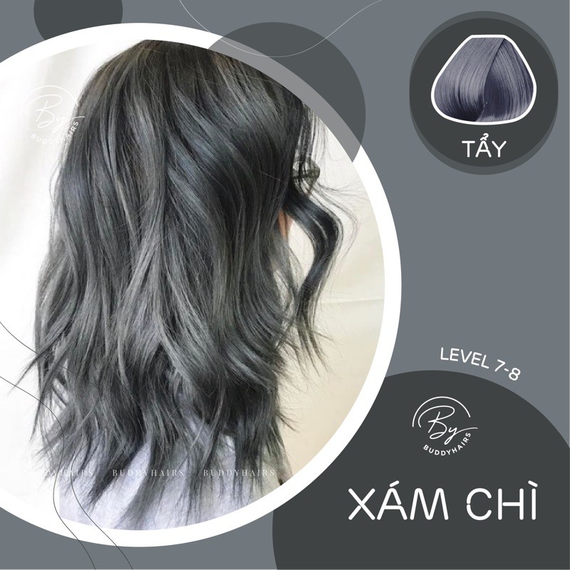 Thuốc Nhuộm Tóc Xám Chì Cần Dùng Thuốc Tẩy Tóc Của Buddyhairsbuddy.hairsbuddyhair Tặng Kèm Găng Tay Mũ Trùm Đầu