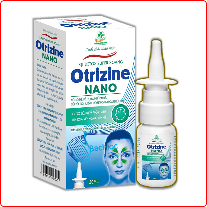 Tinh chất thảo mộc Xịt Detox Super Xoang Otrizine Nano  - Giảm Viêm Xoang Mũi Viêm Mũi Dị Ứng Tắc Ng