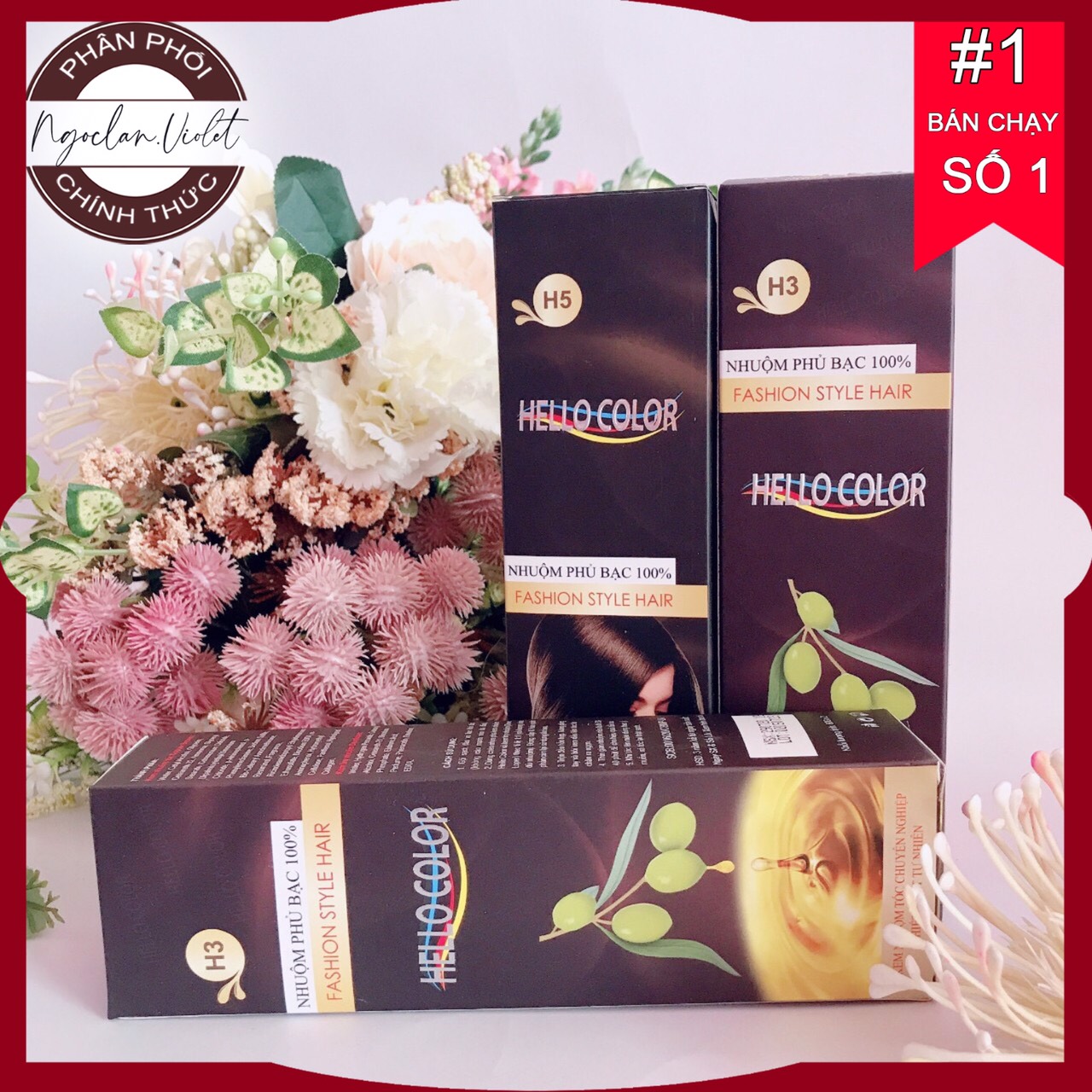 Nhuộm tóc phủ bạc Hello Color 100%