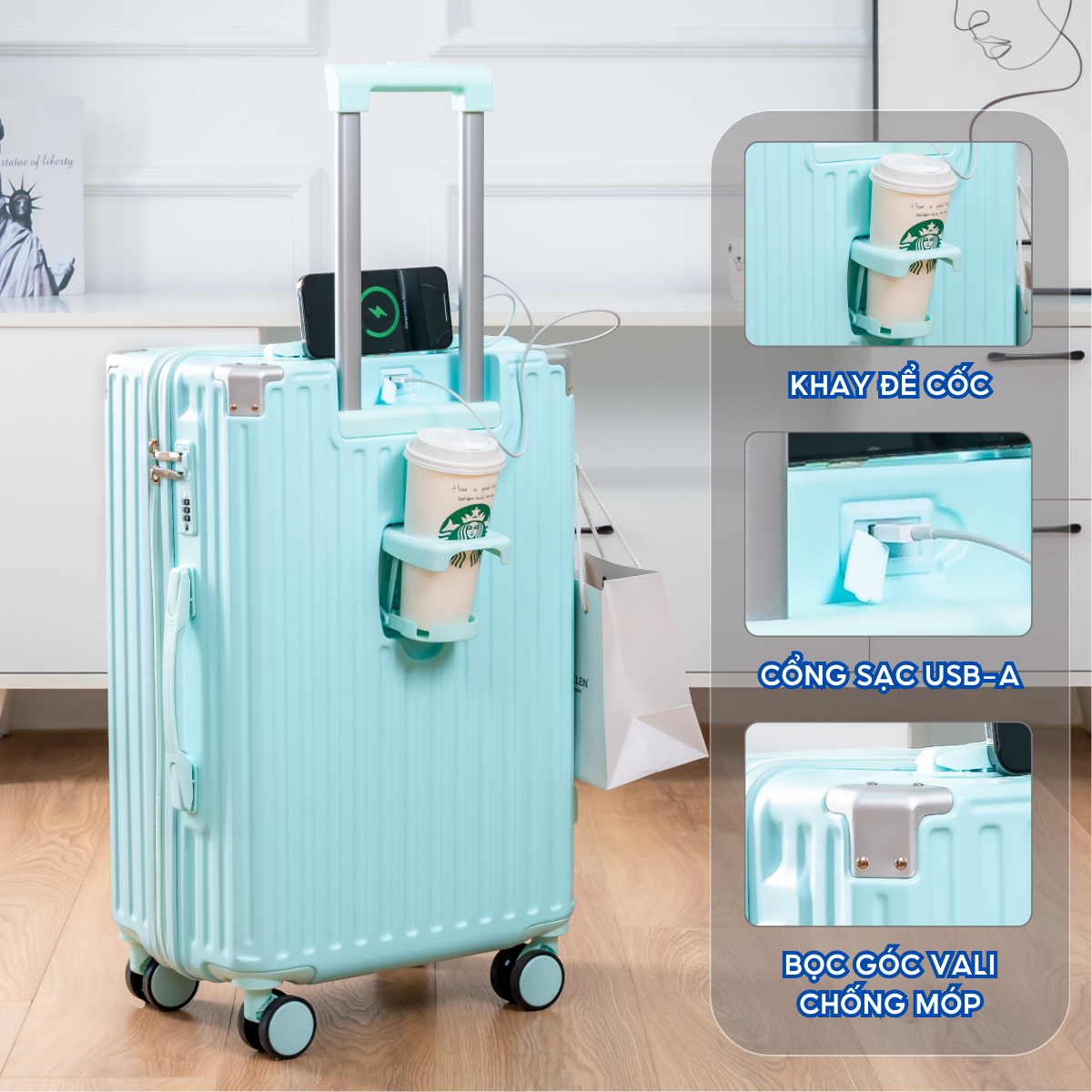 Vali Kéo Du Lịch Kingsun KS-218/302 Size20/24/28 Bảo Hành 5 Năm