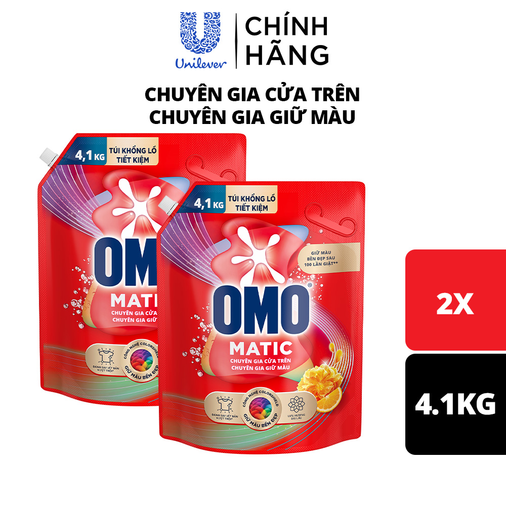 (Livestream) - Combo 2 túi nước giặt OMO Matic cửa trên 4.1kg/túi