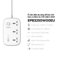 Ổ Điện Đa Năng Energizer Ổ Cắm Điện Sạc Nhanh Type-C Chịu Tải Đến 3250W Chính hãng Bảo hành 1 năm