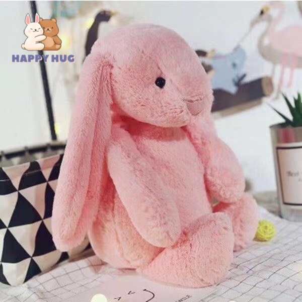 Gấu Bông Thỏ Tai Dài Jellycat Bunny Hot Trend Size To 80-70cm và 35-45-60cm Thỏ Trắng Nhồi Bông Mềm 