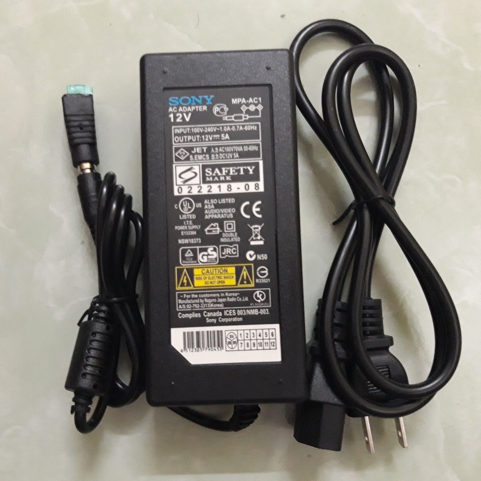 Nguồn Adapter 12v 5A (Sony) dùng cho máy bơm mini đơn