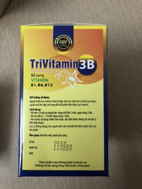 Viên uống bổ sung TRIVITAMIN 3B (B1 B6 B12)