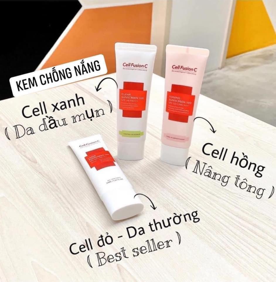 Kem Chống Nắng Cell Fushion C Xanh Đỏ Chính Hãng 100%