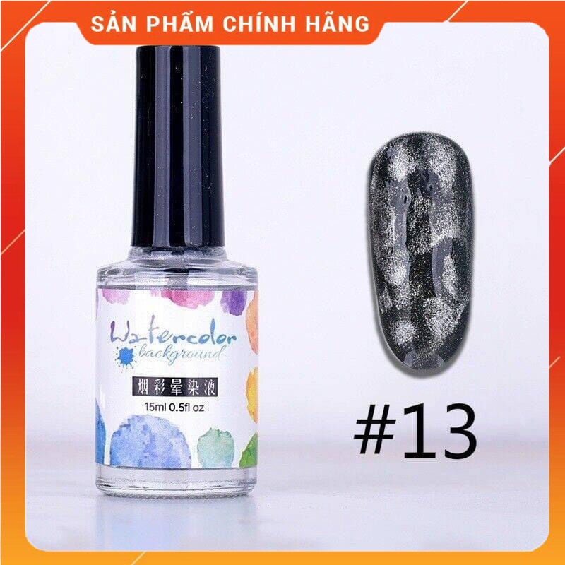 Cồn loang nhũ vàng bạc design móng cực xinh