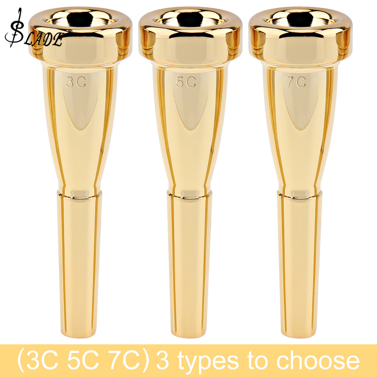 SLADE Ống Ngậm Kèn Trumpet Mạ Vàng 3C 5C 7C Dành Cho Yamaha Bach Conn Và King Trumpet