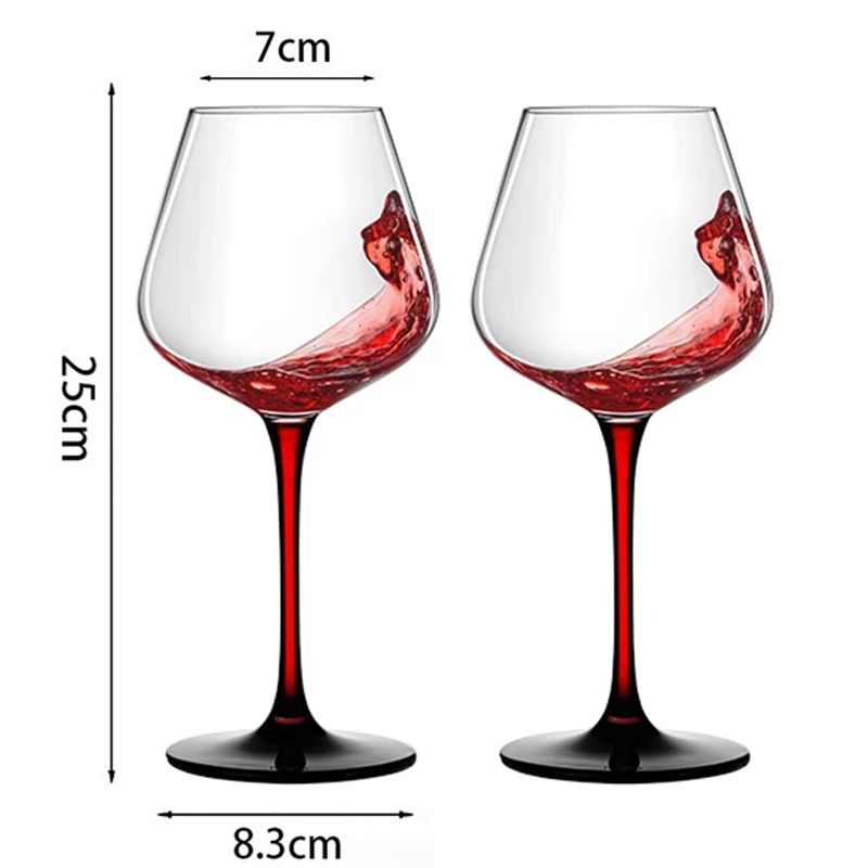 XiHeLi Bộ 2 650ML Ly rượu vang Burgundy của Đức Ly pha lê màu Morandi Ly rượu chân đỏ cao cấp ly rượu vang đỏ bụng tròn cái cốc ly thủy tinh kiểu đẹp