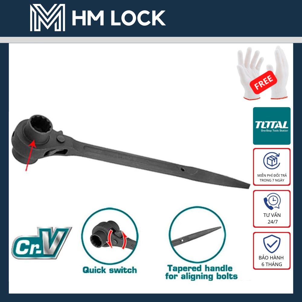 CỜ LÊ ĐUÔI CHUỘT TUÝP ĐÔI TOTAL - SIZE 17 19 21 24MM - HÀNG CHÍNH HÃNG - HM LOCK