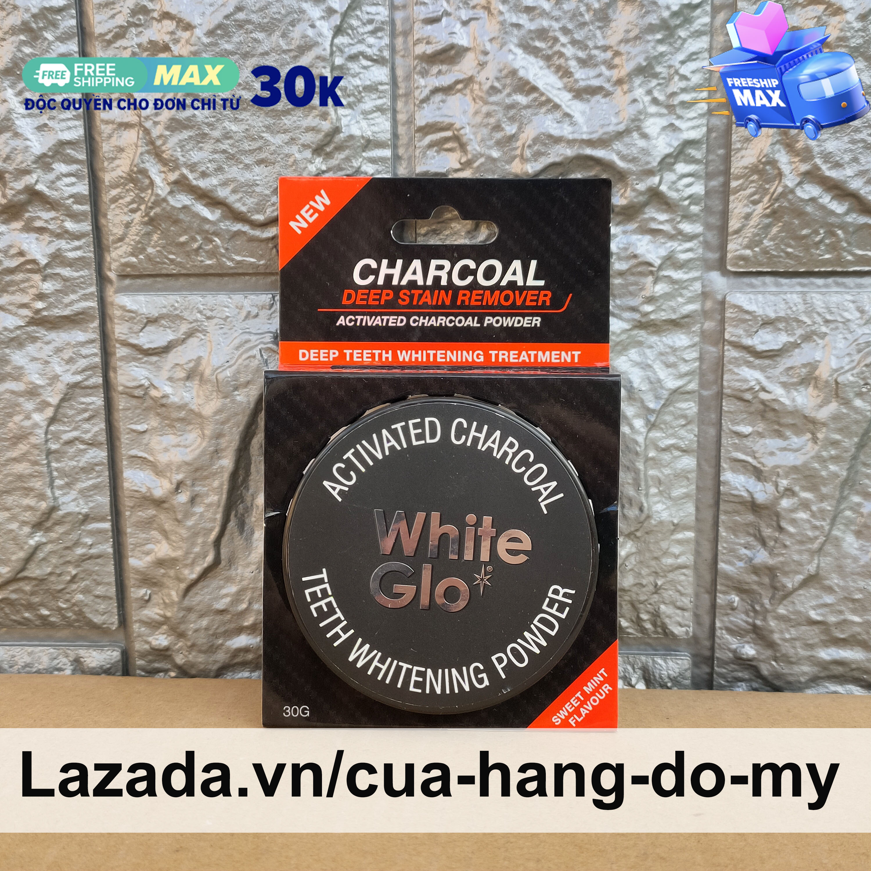 Bột Trắng Răng Than Hoạt Tính White Glo Charcoal 30G Của Úc - Deep Stain Remover