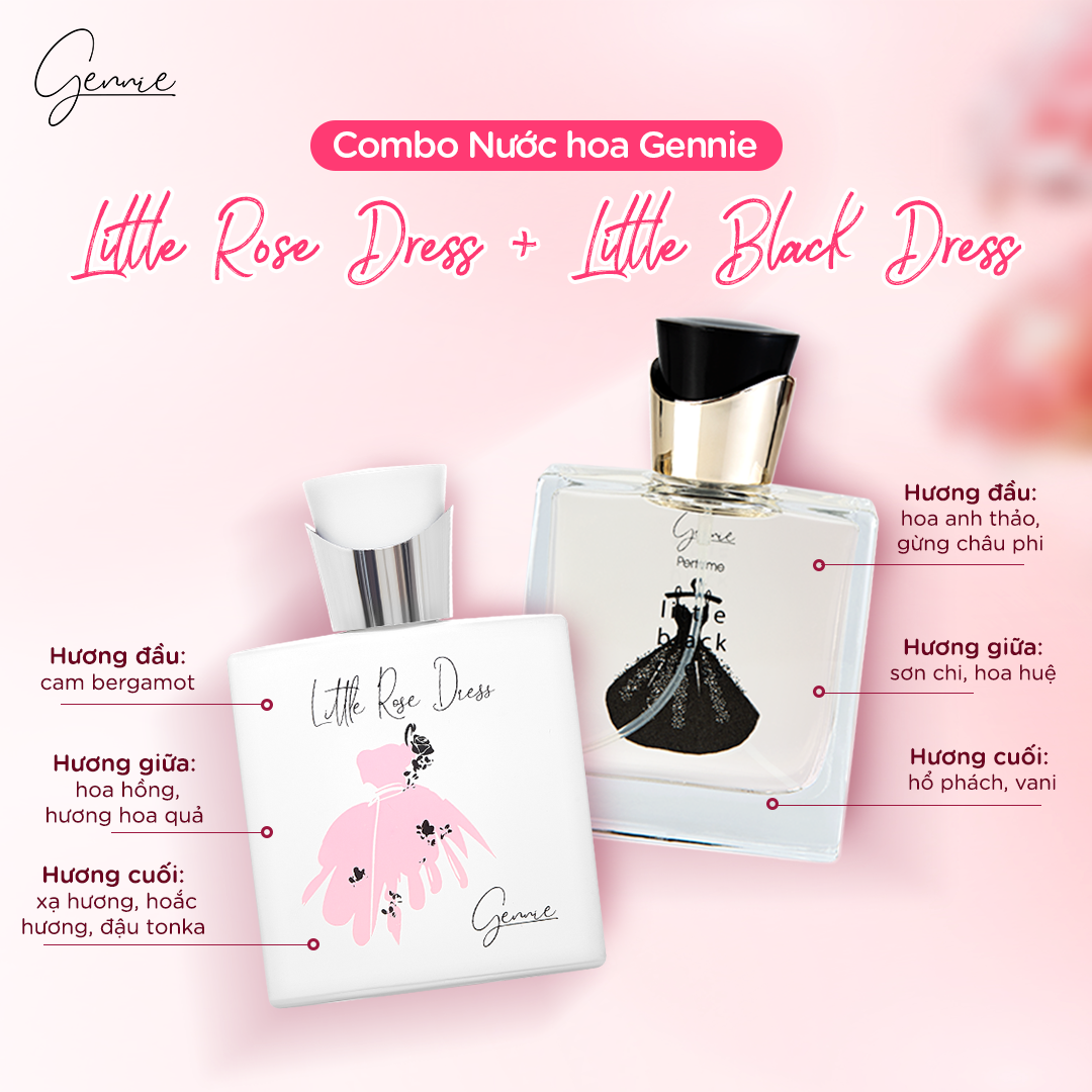 Bộ đôi Nước hoa Nữ Gennie Little Rose + Black Dress 50ml