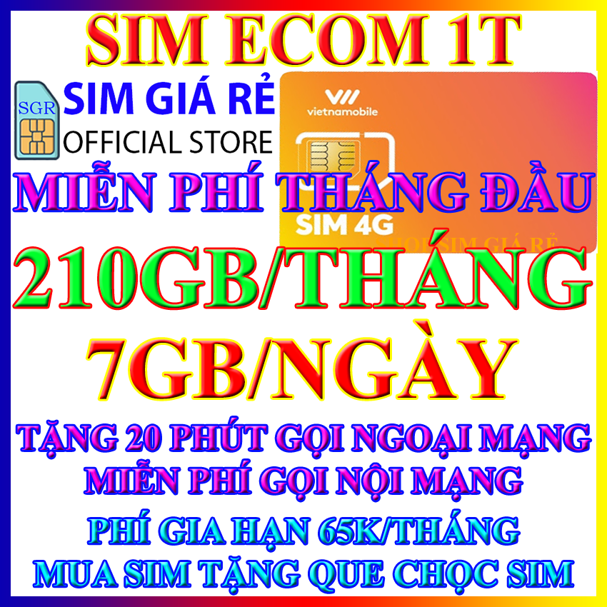 FREESHIP - Vua Sim 4G Vietnamobile 600Gb mỗi tháng - Miễn phí tháng đầu - Tặng 400k để gọi ngoại mạng - Miễn phí gọi nội mạng - Phí duy trì chỉ 40k - Shop Sim Giá Rẻ chính hãng - CHƯA KÍCH HOẠT.