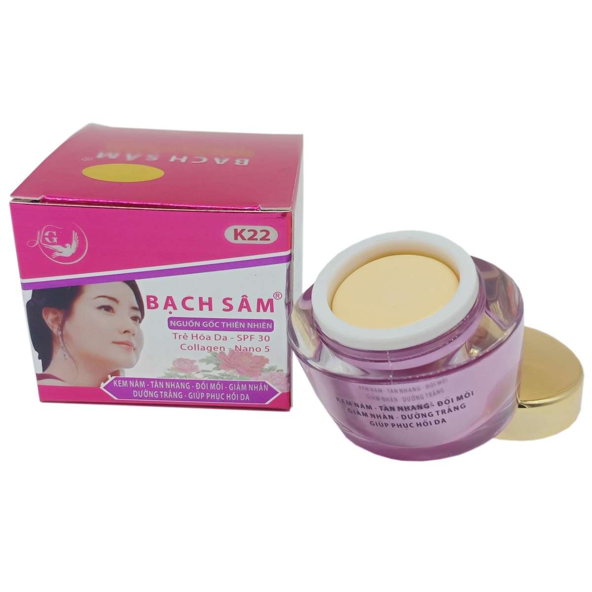 [HCM]Kem nám - Xóa tàn nhang - Đồi mồi - Chống nhăn - Dưỡng trắng - Phục hồi da Bạch sâm K22 15g