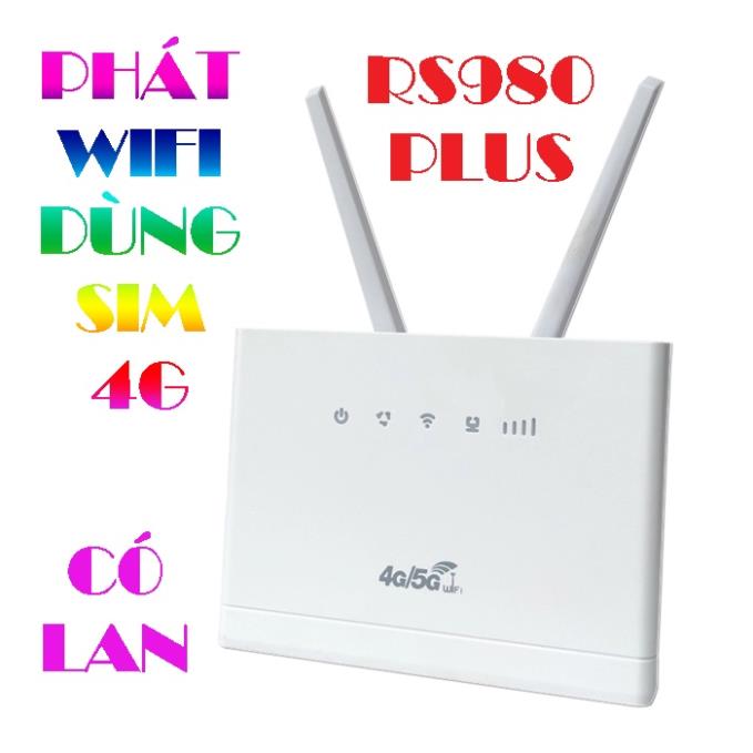 Bộ Phát Wifi 4g 5g Lte Cpe Rs980 Plus 2 Anten ( Hổ Trợ 4 Cổng Lan )
