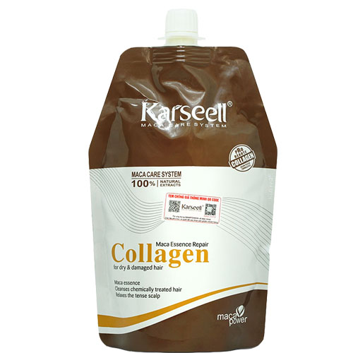 Hấp Tóc Collagen Karseell Maca Siêu Mềm Mượt Tóc Ý 500Ml(Có Tem Cào Trúng Thưởng)