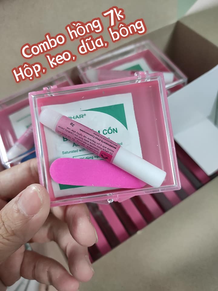 COMBO 5 HÔP ĐỰNG NAILBOX ĐỰNG MI MÀU HỒNG