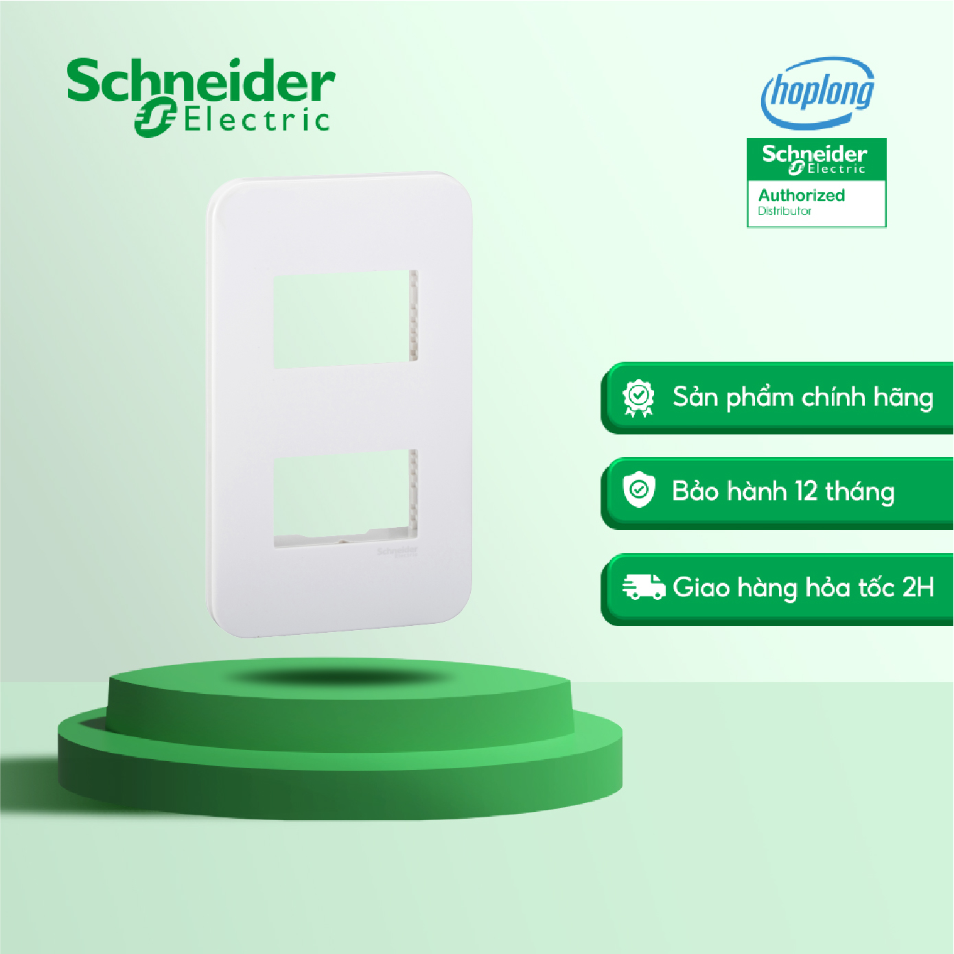 Mặt cho 2 thiết bị FG1052_WE Schneider thuộc dòng S-Flexi Series màu sắc Trắng số gang 2 gang dọc ch