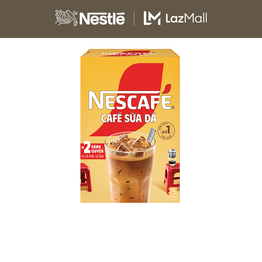 [FREESHIP TOÀN QUỐC] Cà phê sữa NESCAFÉ Cà Phê Sữa Đá (Hộp 10 gói x 24 g)