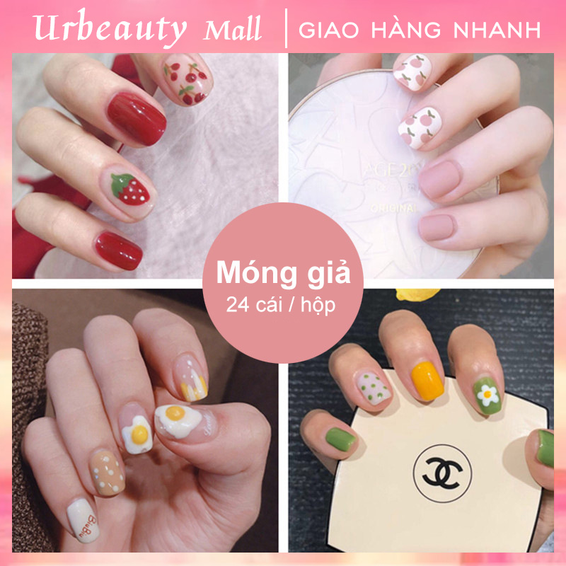 【Urbeauty Mall】Hộp 24 Móng Tay Giả （Chứa Keo）Năm Phong Cách Chọn Móng Tay Giả， Nail Giả Móng Giả A8 ( Sản Phẩm Đã Có Sẳn Keo )