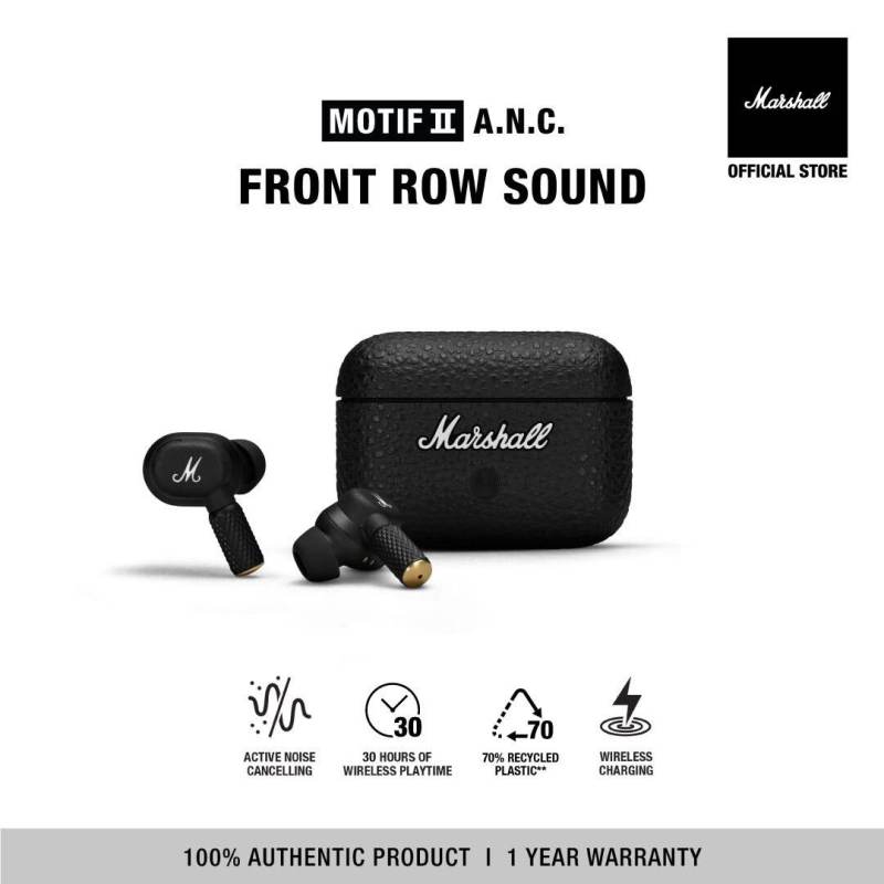Tai Nghe Marshall Bluetooth Truewireless MOTIF II A.N.C - Pin lên đến 30h* - Bảo Hành Chính Hãng 1 Đổi 1 Trong 1 Năm