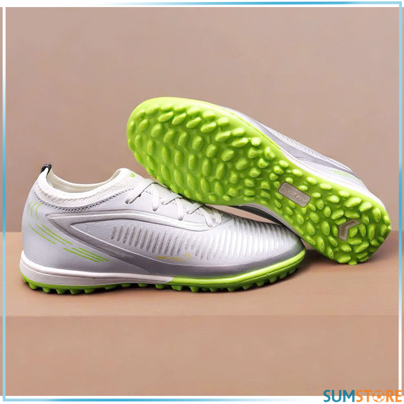 Giày Đá Bóng Thể Thao Đế TF Phantom 6 Pro Màu Bạc Phù Hợp Cho Sân Cỏ Nhân Tạo