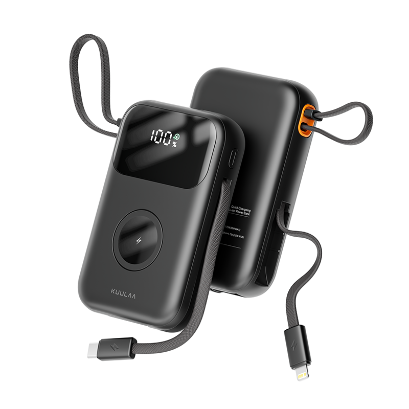 Kuulaa 22.5W Sạc Dự Phòng 10000mAh Power Bank Sạc Nhanh loại c cáp PD20W for iPhone 16/15/14/13/12 S