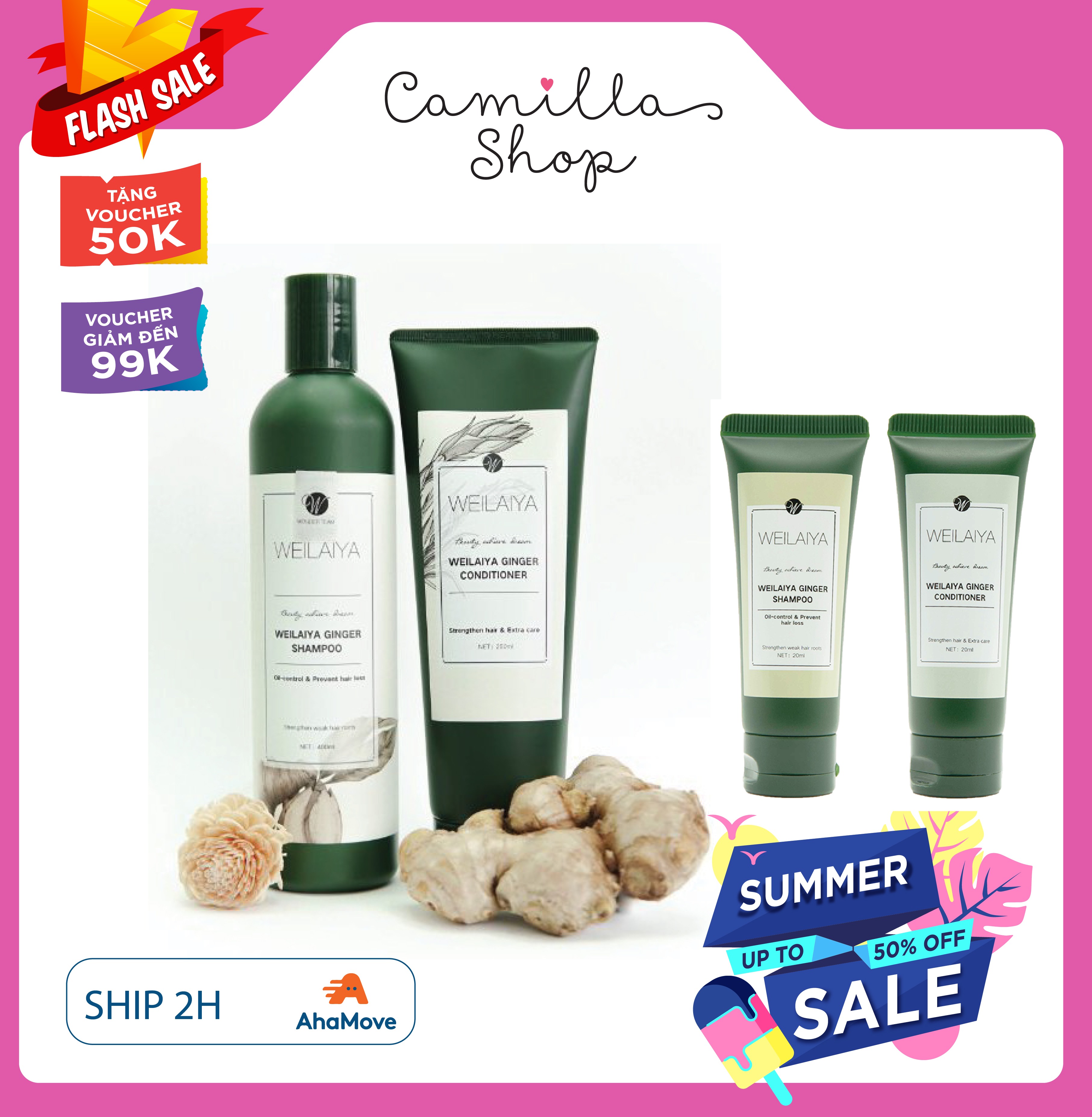 [Hcm]Combo Bộ Dầu Gôị Xả Gừng Tóc Dầu Tem Trắng ( 2 Lựa Chọn Combo Lọ Mini Hoặc Combo Lọ Lớn )