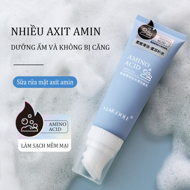 Maigoole Axit Amin Sữa Rửa Mặt Massage - Đi Kèm Với Đầu Cọ Massage Thiết Kế Công Tắc Có Thể Sử Dụng Cho Phụ Nữ Mang Thai Và Phụ Nữ - Dưỡng Ẩm Nhẹ Nhàng Làm Sạch Kiểm Soát Dầu Làm Sạch Và Dưỡng Ẩm【120G】