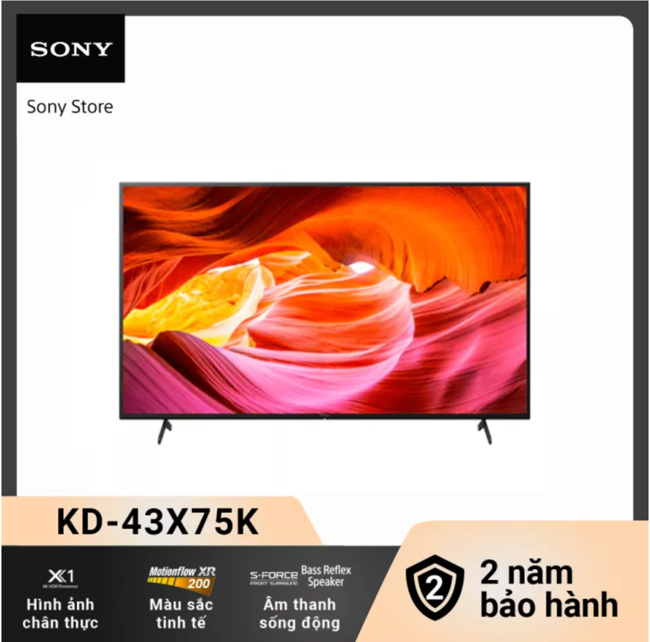 Tivi Sony 43 inch | 43X75K | 4K Ultra HD | Dải tần nhạy sáng cao (HDR) | Smart TV (Google TV) I Mới 2022