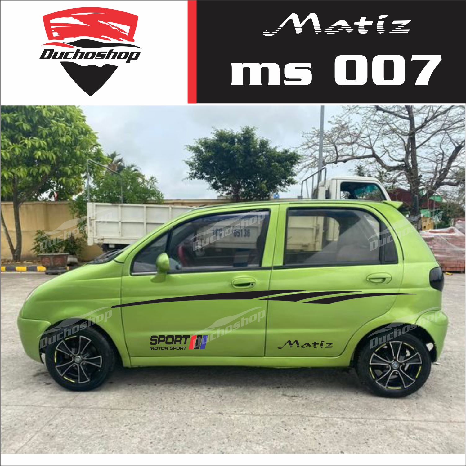 tem dán xe daewoo Matiz phong cách thể thao