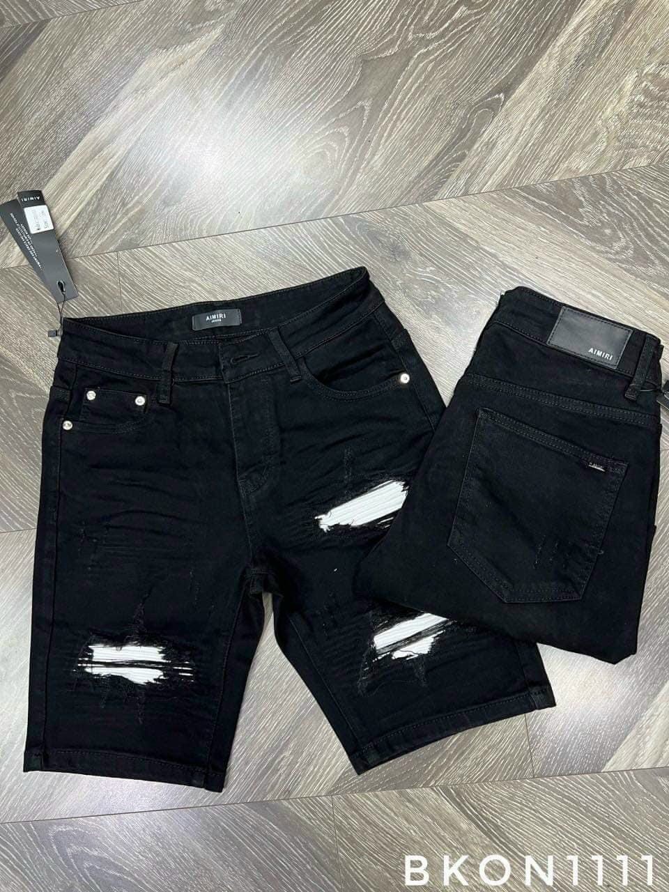 quần bò short jean nam ngắn ngố đen rách vá da đẹp mẫu mới hotform chuẩn chất jean co giãn tốt giá rẻ