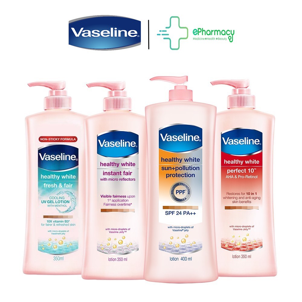 Sữa Dưỡng Thể Vaseline Trắng Da đủ loại 400ml