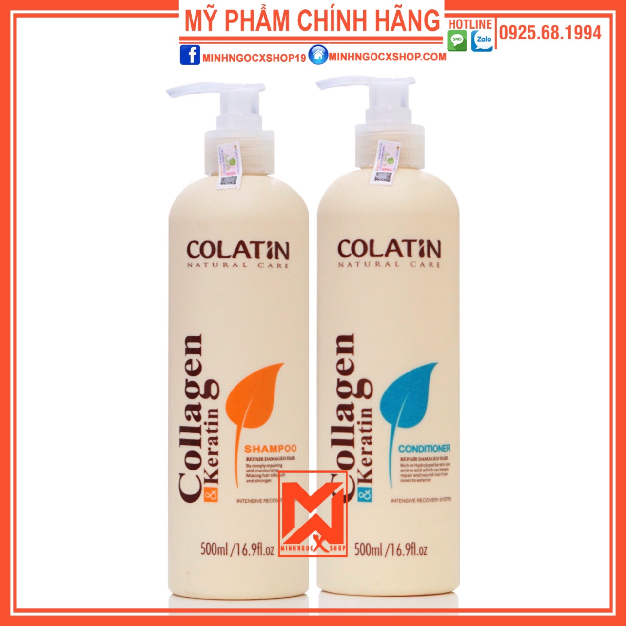 Dầu Gội Xả Dưỡng Chất Tơ Tầm Colatin 500Ml Chính Hãng