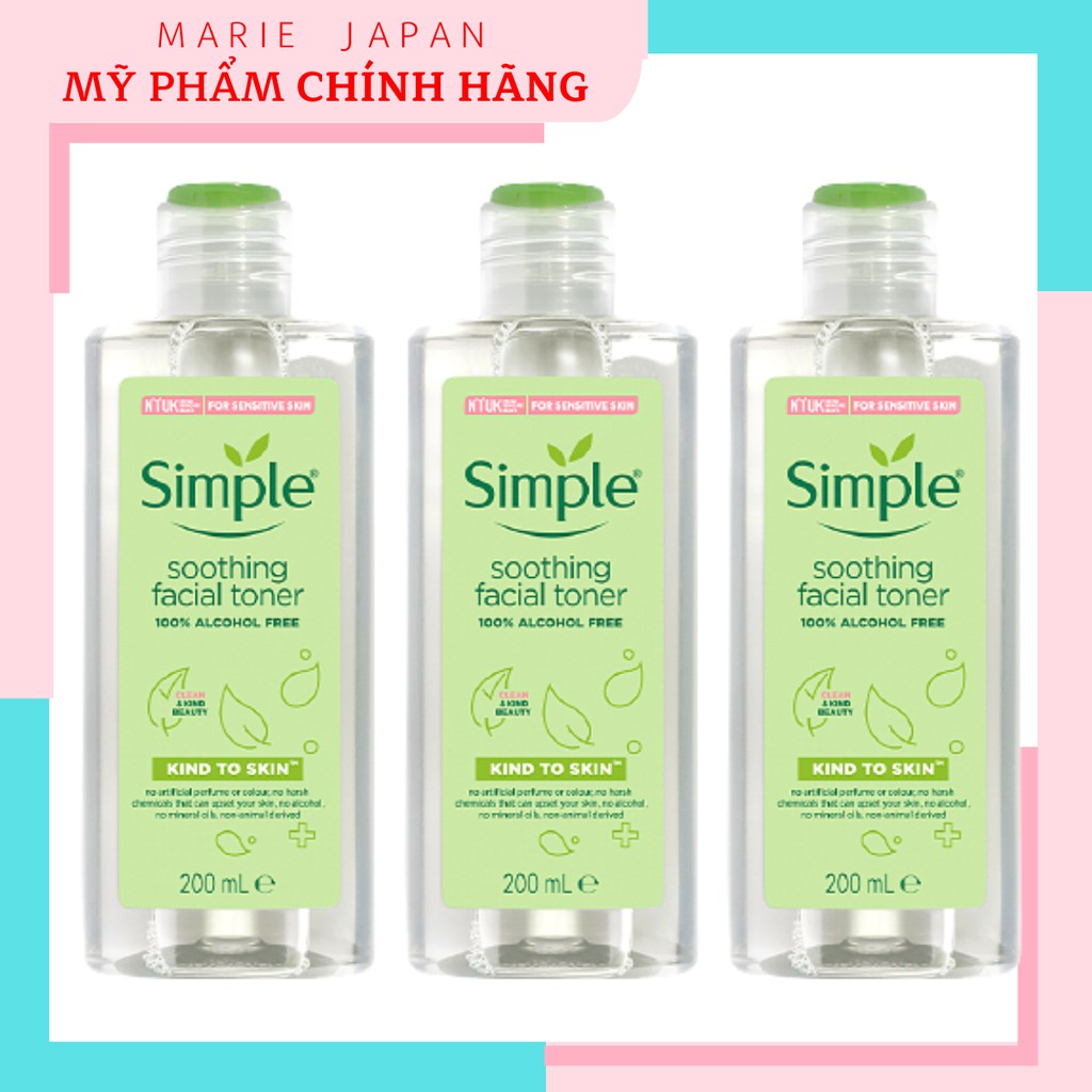 [Hcm]Nước Hoa Hồng Simple Soothing Facial Toner 200Ml